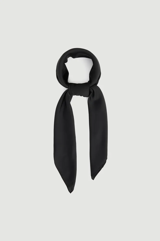 Solid Color Large Scarf Black Black