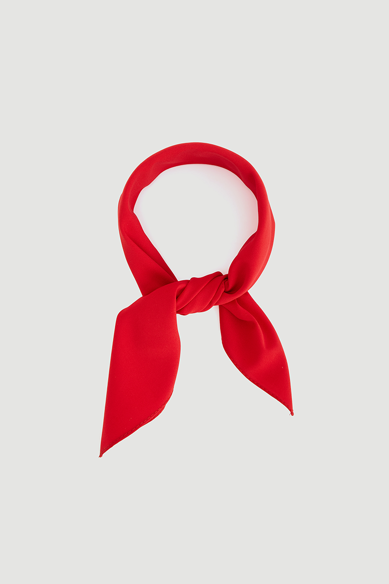 Solid Color Scarf Red - 1