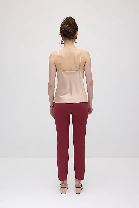 Spaghetti Strap Satin Tank - Powder Pink - Gusto