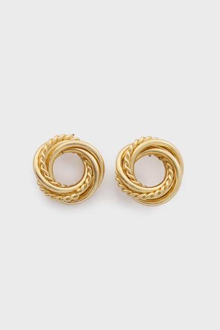 Spiral Zamac Earrings - Gold Gold