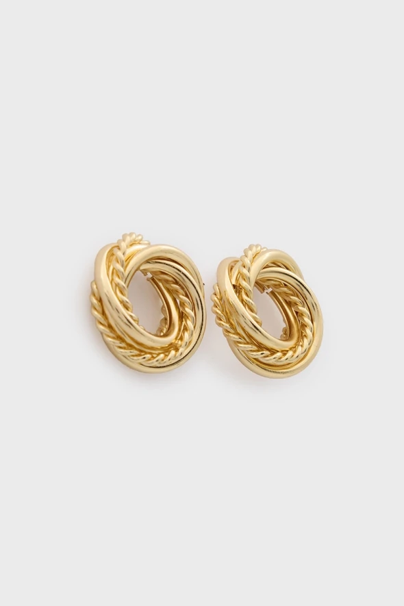 Spiral Zamac Earrings - Gold - 3