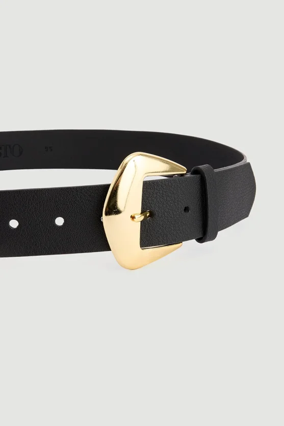 Square Buckle Belt Black - 3