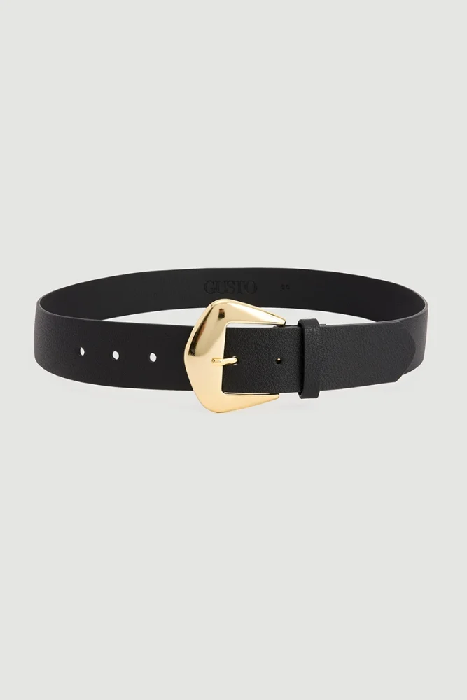 Square Buckle Belt Black Black