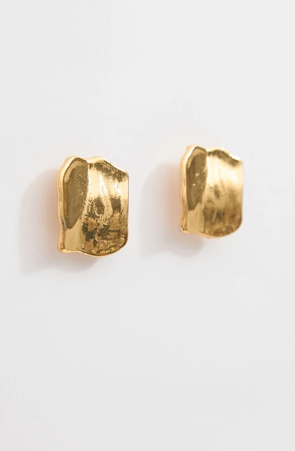 Square Gold Earrings - Gold - 2