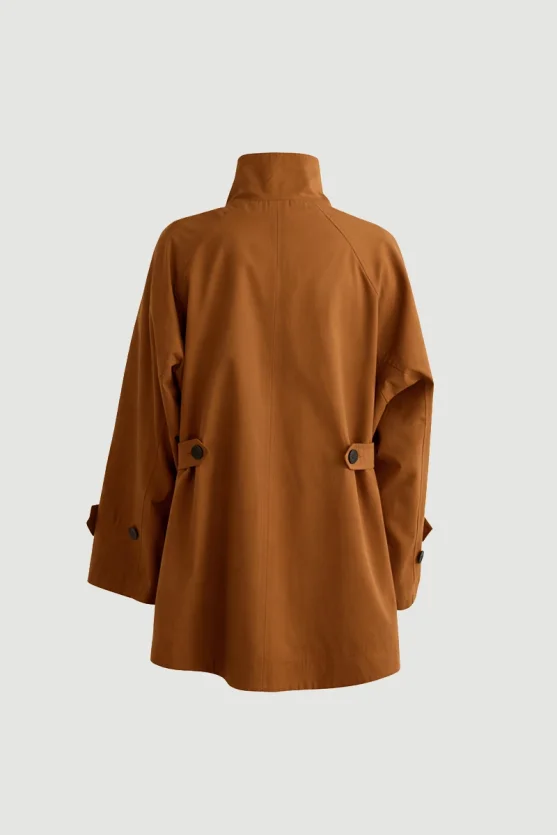 Stand Collar Water Repellent Trench Coat Camel - 9
