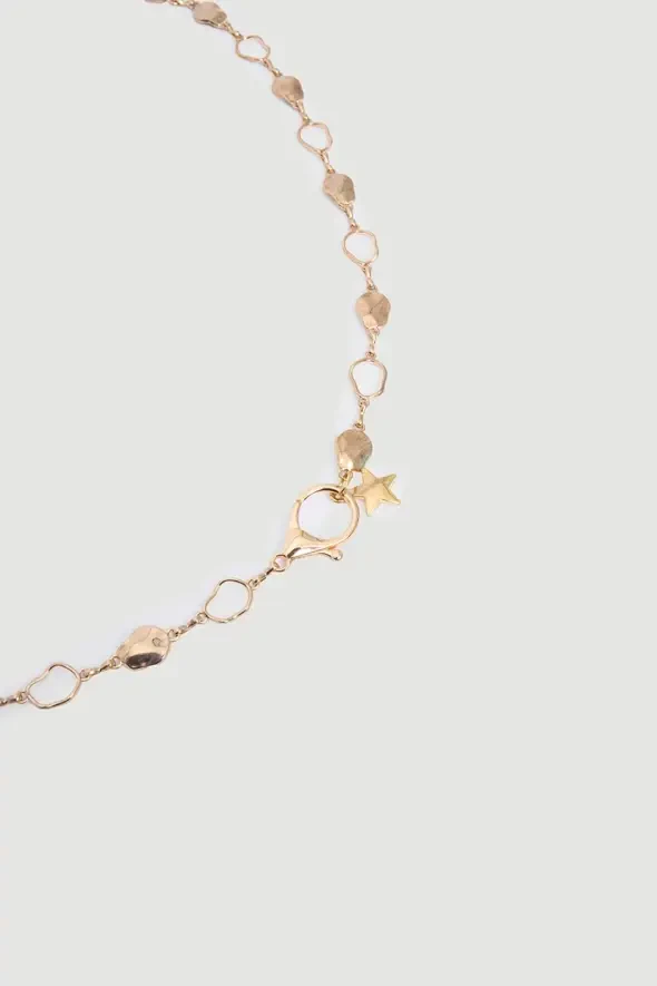 Star Detail Metal Chain Belt - Gold - 2