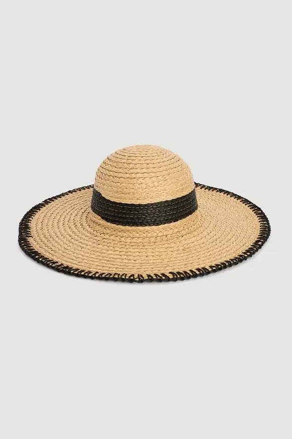 Stitched Fedora Hat - Black - 1