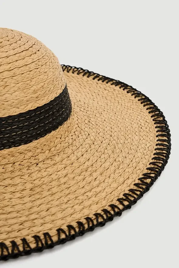 Stitched Fedora Hat - Black - 2