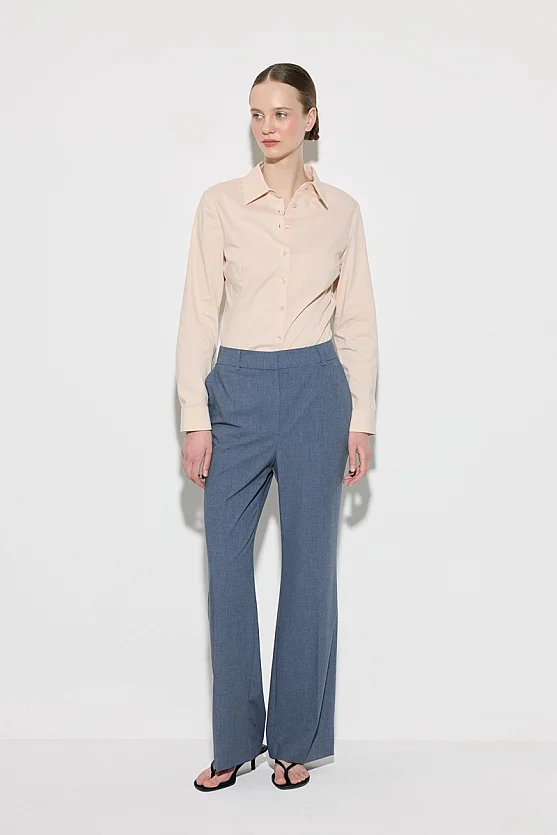 Straight Leg Classic Trousers - Navy Blue - Gusto