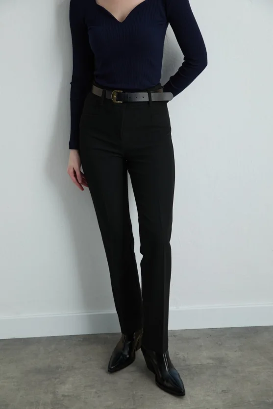 Straight-Leg Pants - Black - Gusto