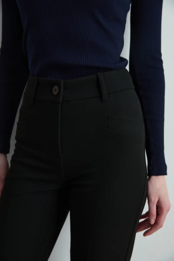 Straight-Leg Pants - Black - 5