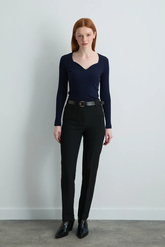 Straight Leg Pants Black