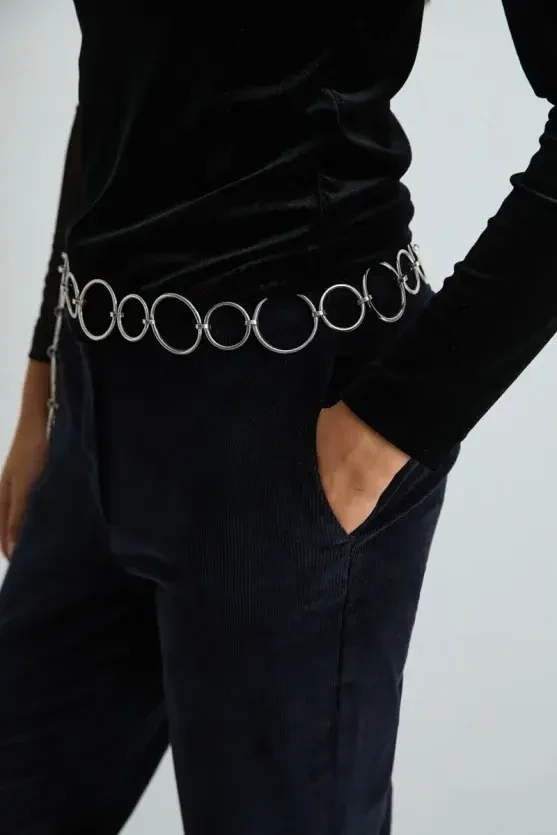 Straight-Leg Velvet Pants - Black - Gusto