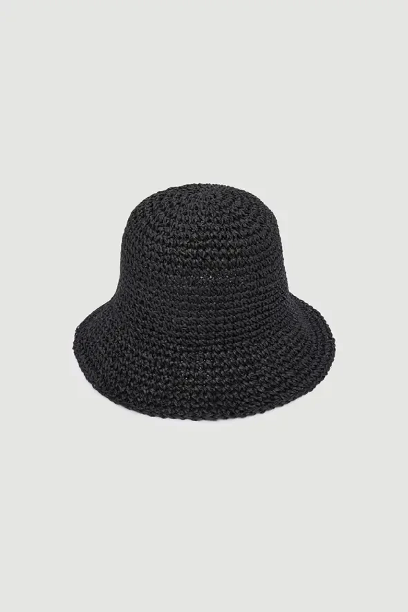 Straw Hat - Black - 1