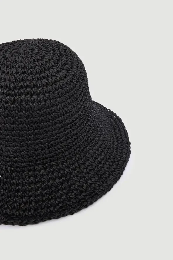 Straw Hat - Black - 2