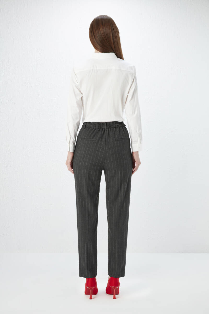 Striped Fabric Pants - Gray - 7