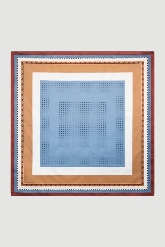 Striped Large Scarf - Blue - 2