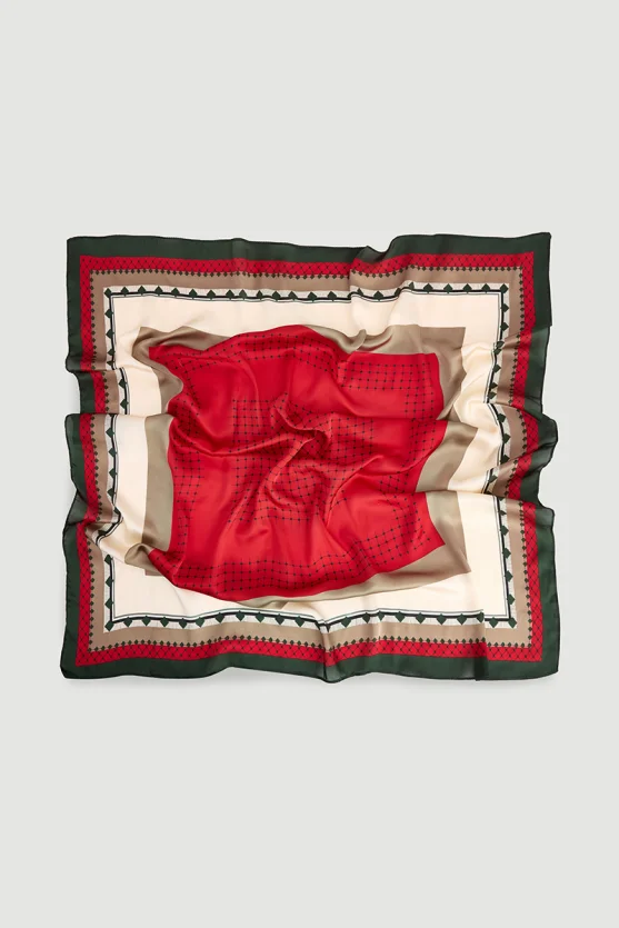 Striped Large Scarf Red - 2