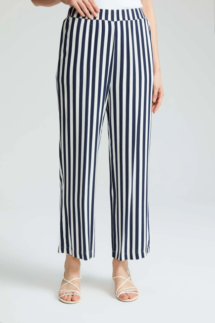 Striped Linen Pants - Navy Blue Navy Blue