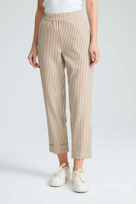 Striped Pants - Beige Beige