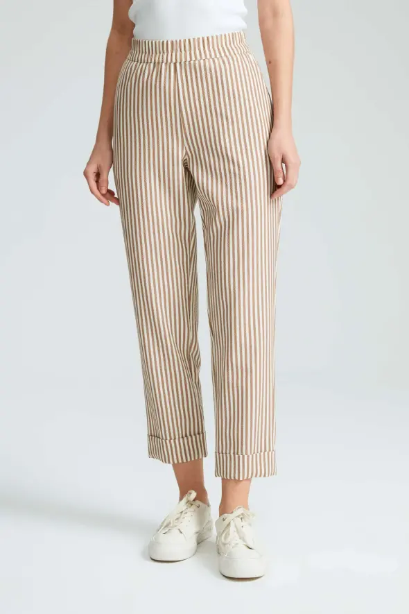 Striped Pants - Beige - 1