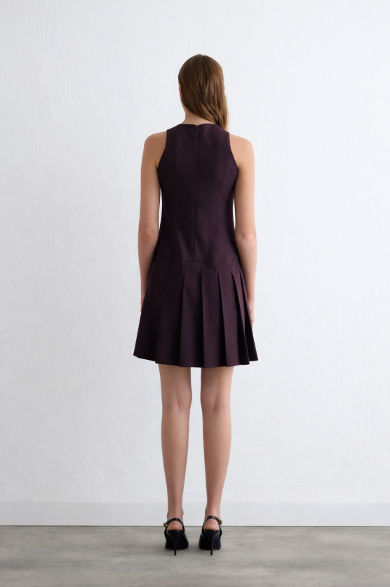 Striped Pinafore Dress - Plum - Gusto