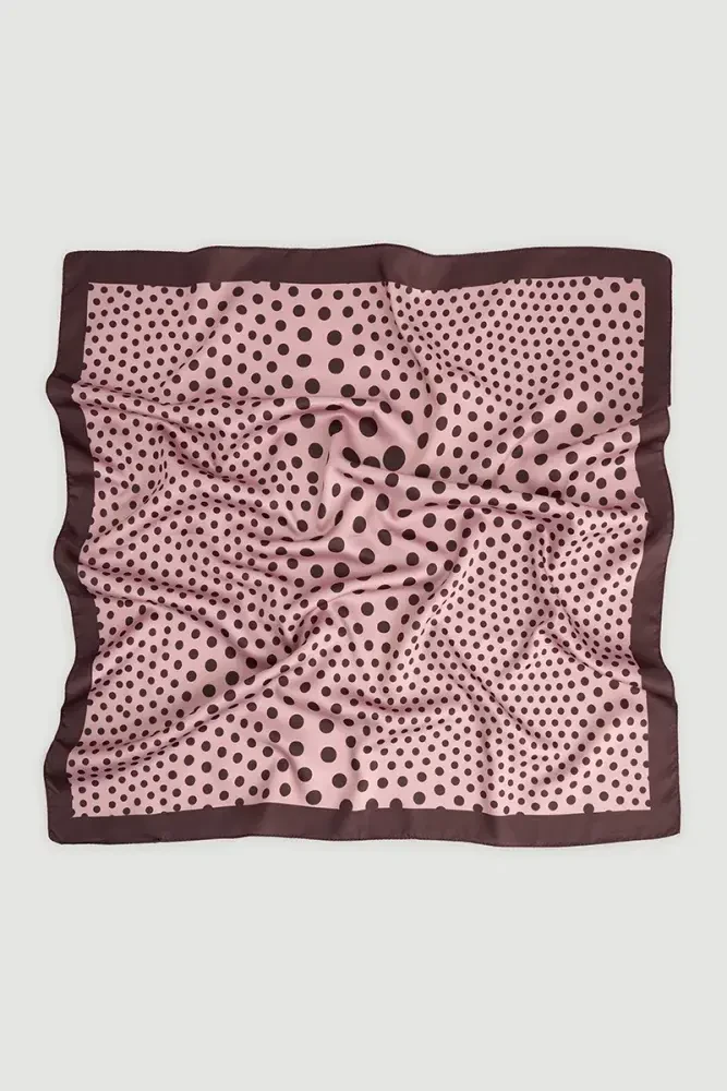Striped Polka Dot Scarf - Pink Pink