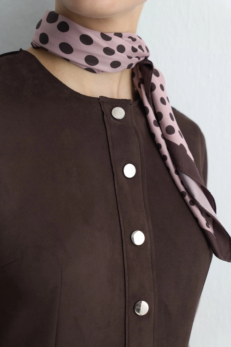 Striped Polka Dot Scarf Pink - 2