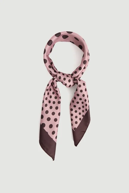 Striped Polka Dot Scarf Pink Pink