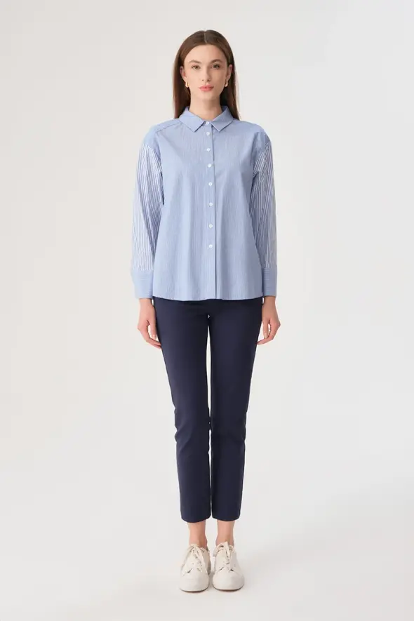 Striped Relaxed Fit Shirt - Blue - 2