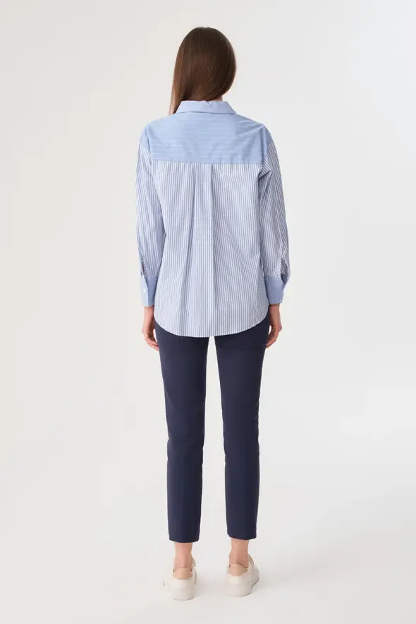 Striped Relaxed Fit Shirt - Blue - 5
