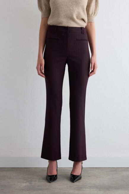 Striped Wide-Leg Pants - Plum - Gusto