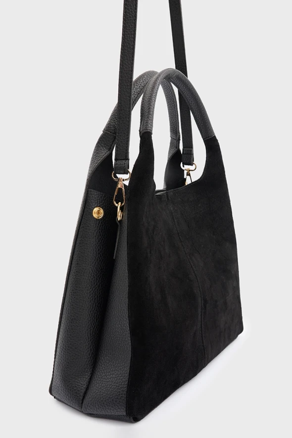 Suede Bag - Black - 1