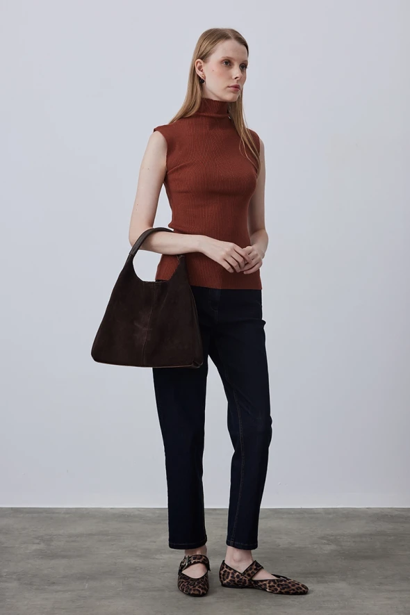 Suede Bag - Brown - 2