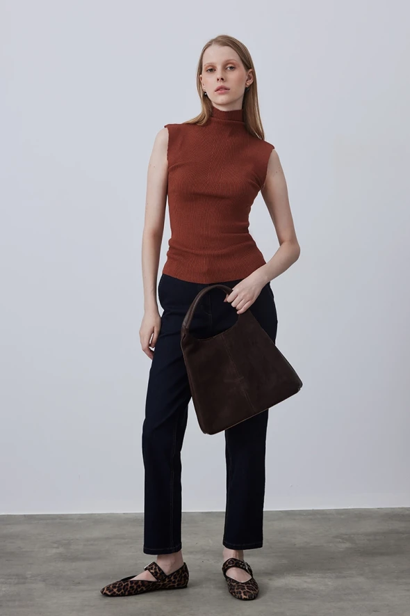 Suede Bag - Brown - 4