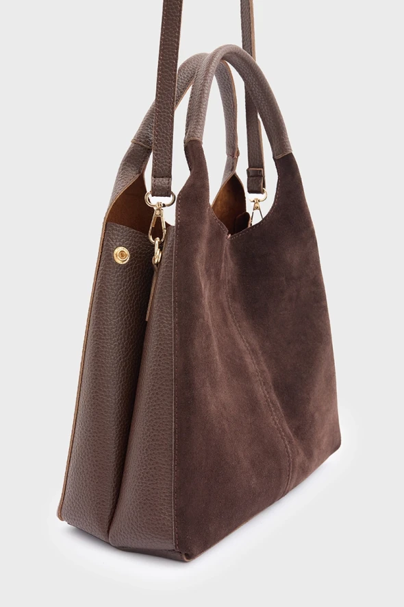 Suede Bag - Brown - 1