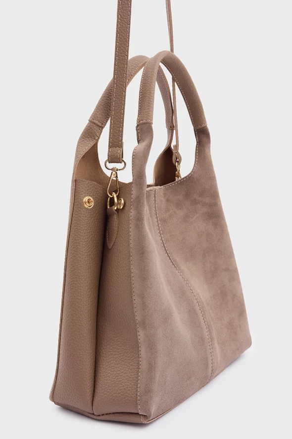 Suede Bag - Mink - 1