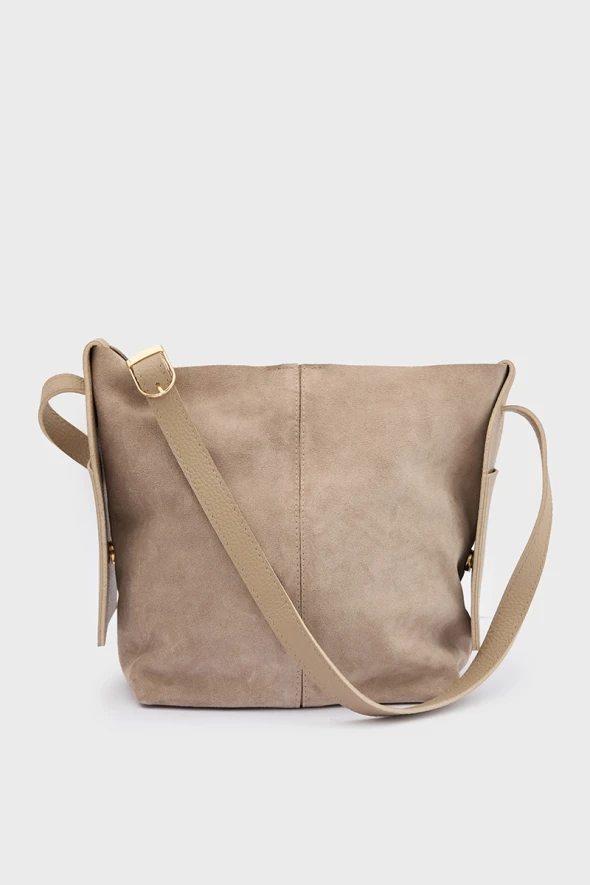 Suede Bag with Puppy - Beige - 3