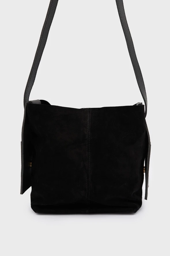 Suede Bag with Puppy - Black - 2