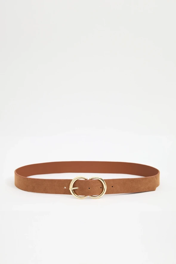 Suede Belt - Camel - 2