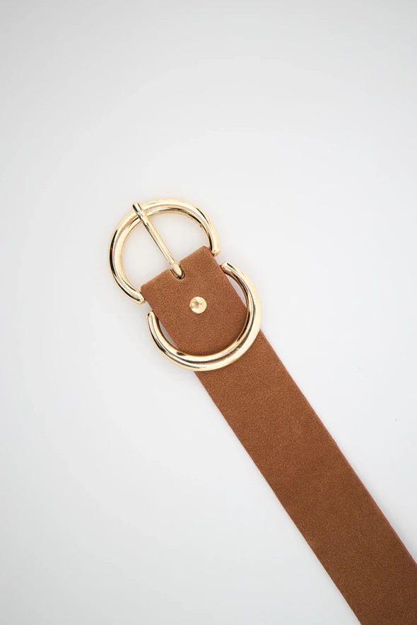 Suede Belt - Camel - 4