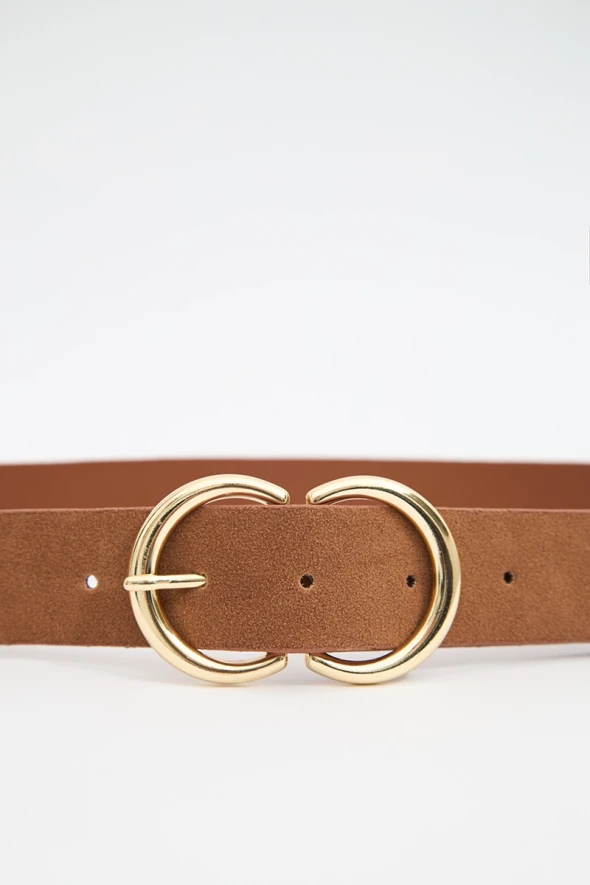 Suede Belt - Camel - 1