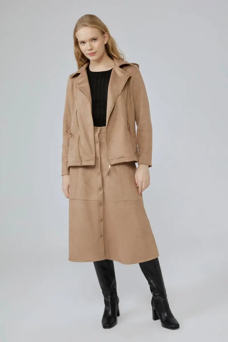 Camel hotsell suede coat