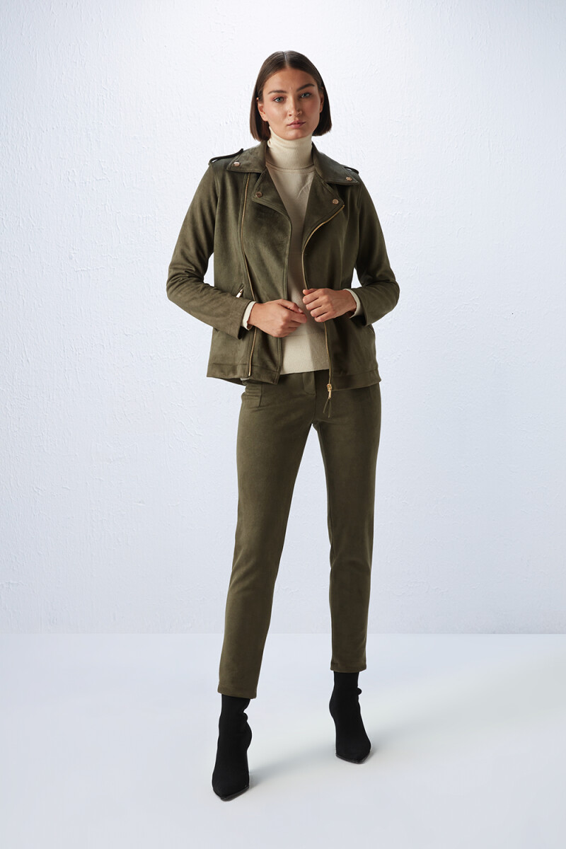 Khaki deals suede coat