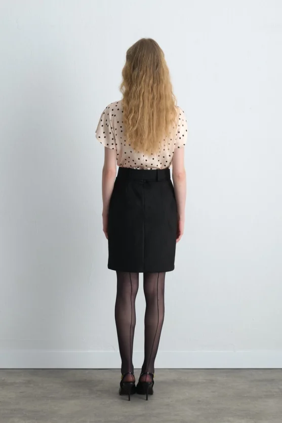 Suede Mini Skirt Black - 6