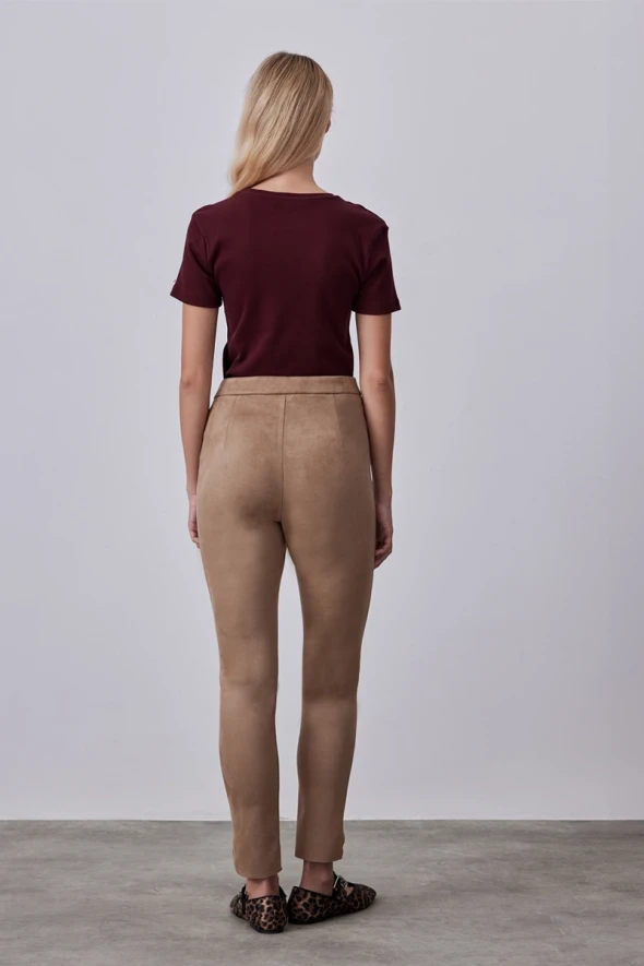 Suede Pants - Beige - 4