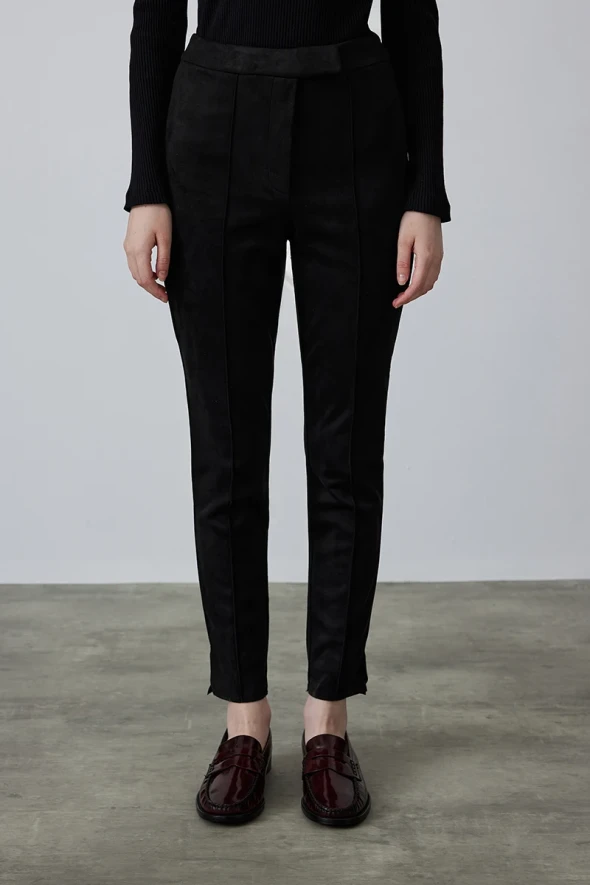 Suede Pants - Black - 2