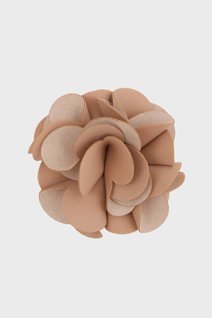 Suede Rose Brooch - Beige Beige