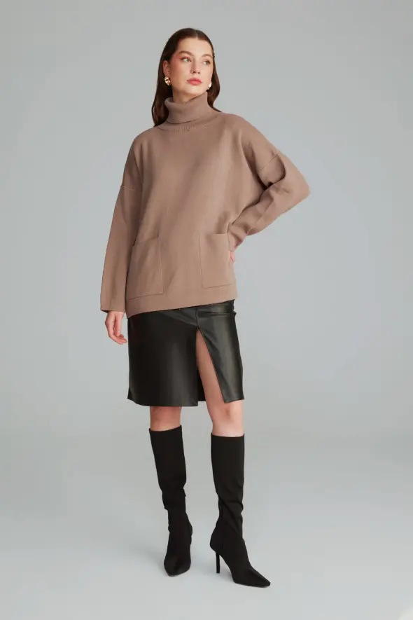 Sweater Sweater with Pockets - Mink - 2