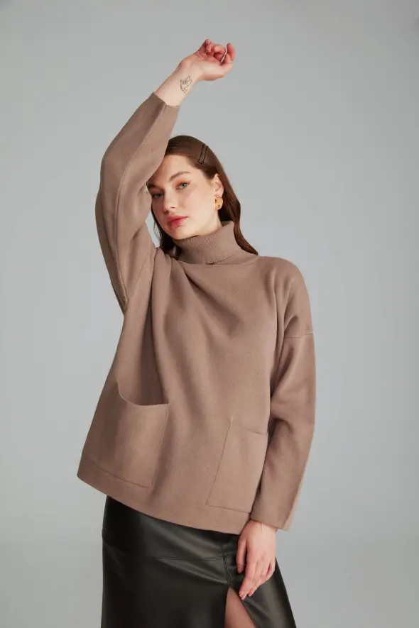 Sweater Sweater with Pockets - Mink - 1